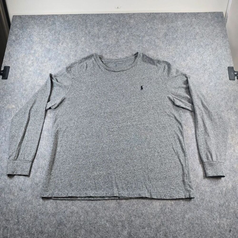 Polo by Ralph Lauren Classic Crew Neck Long Sleeve T-shirt Size XL Heather Grey